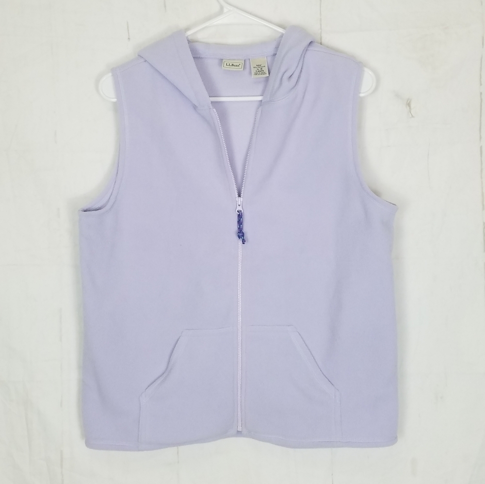 LL.Bean lavender hooded fleece vest